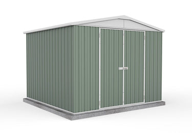 Absco 3.00mW x 2.92mD x 2.30mH Double Door Highlander Garden Shed - Pale Eucalypt - Shed City